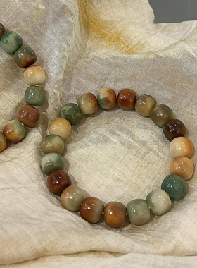 敦煌花皮炭烧菩提手串绕指柔盘玩佛珠念珠菩提子男女正品文玩手串