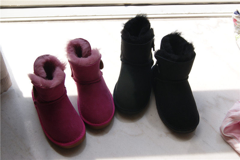 儿童雪地靴羊皮羊毛3352  25-34码