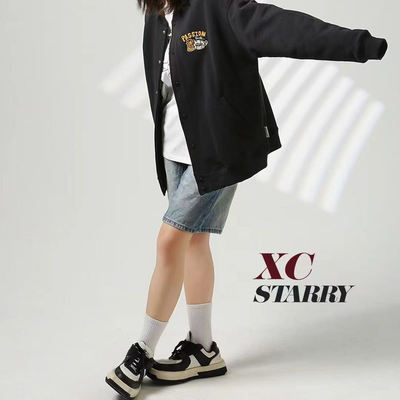 纯棉毛圈刺绣情侣棒球服外套男女
