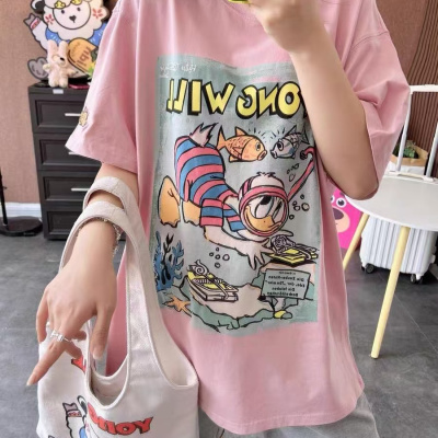 圆领通勤纯棉常规款海底鸭休闲女