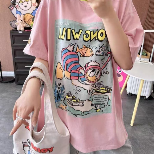 圆领通勤纯棉常规款海底鸭休闲女