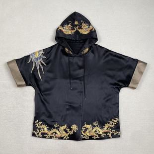 重工刺绣百搭显瘦时尚 新款 连帽外套 国风女装 云饰图腾原创新中式