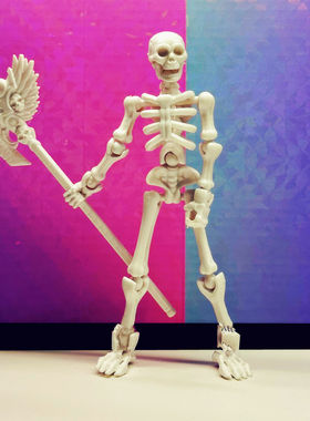 骨节人偶关节可动立体骷髅人模型摆件益智拼装diy积木人整蛊玩具