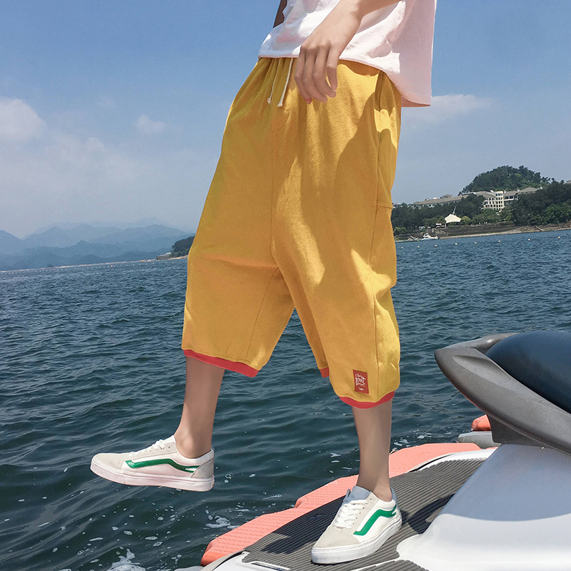 夏季七分裤男韩版宽松ulzzang裤子学生低档哈伦裤吊裆裤中裤马裤|msdalam kategori Pakaian Lelaki, seluar santai - dari Buy2taobao.com untuk memberikan perkhidmatan ejen Taobao profesional membeli