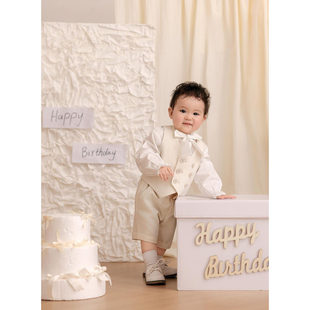儿童摄影服装男童礼服西装套装生日主题影楼拍照道具宝宝一周岁照