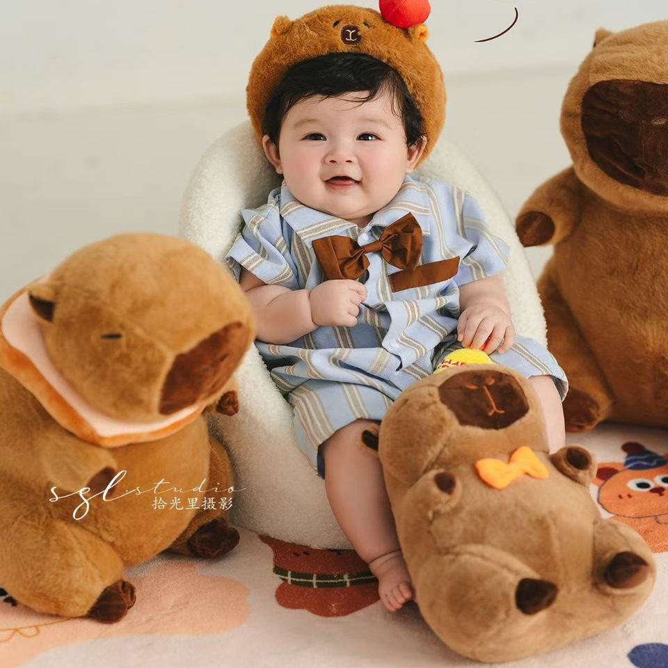 儿童摄影服装卡皮巴拉主题宝宝百天照周岁照拍照服装影楼写真照