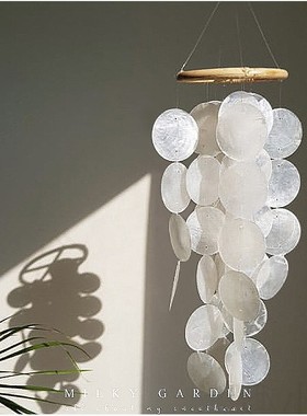 北欧ins贝壳云母捕梦网风铃儿童房装饰挂件墙壁装饰吊饰