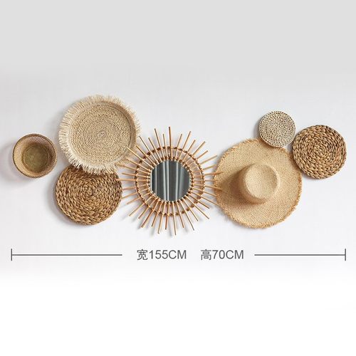 ZEKE客厅波西米亚草藤编墙壁装饰
