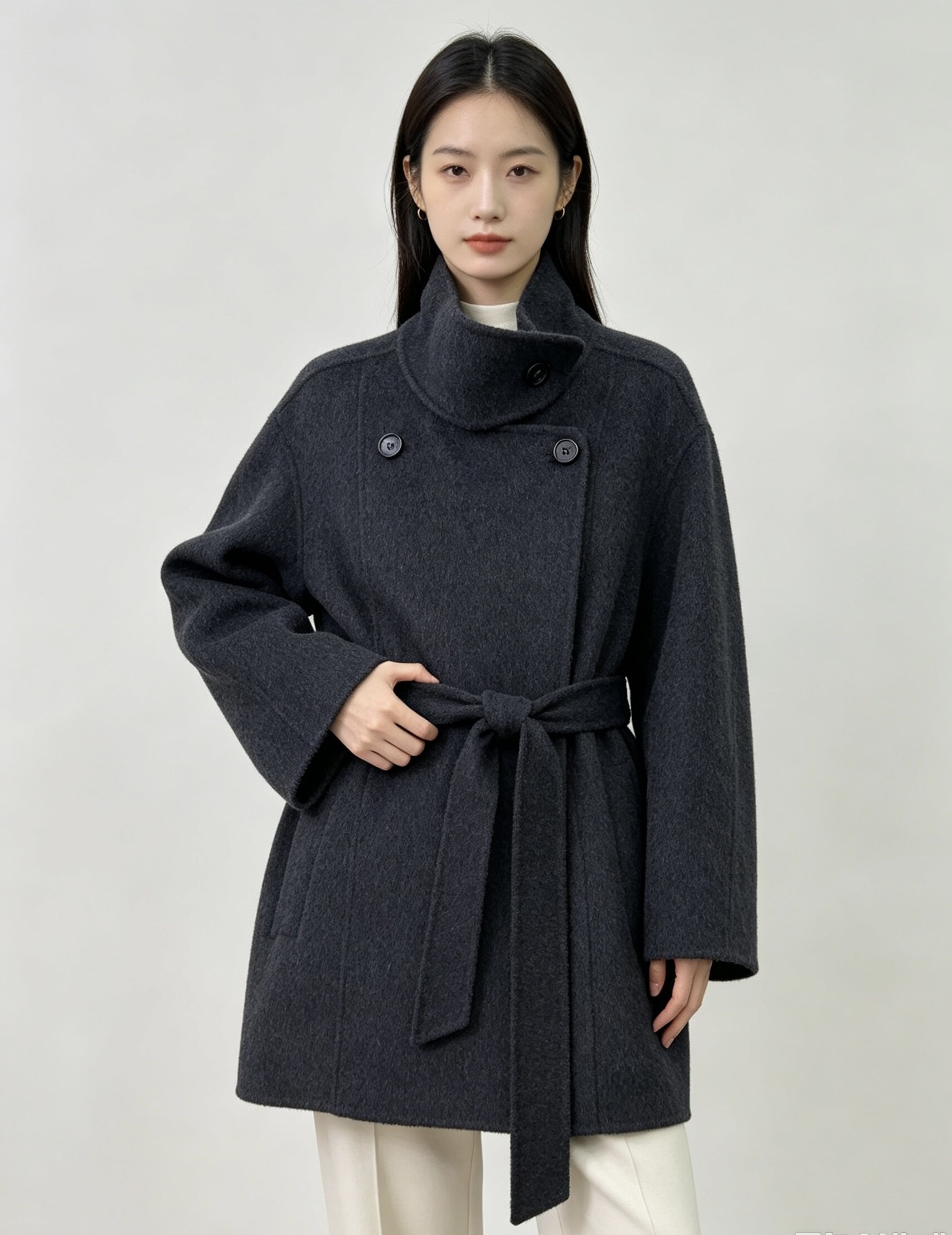 2026秋冬新款双面羊毛大衣女毛呢外套