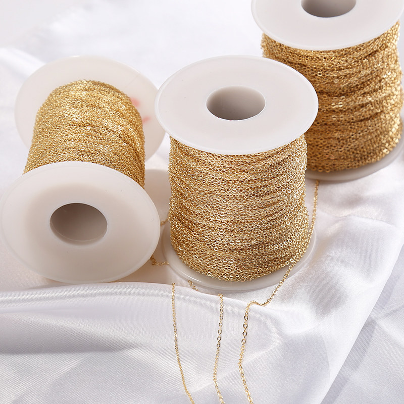 14K GOLD-FILLED CHAIN EARRINGS O-CHAIN EXTENSION NECKLACE BRACELET TASSELS ACCESSORIES MATERIALS HANDMADE DIY CROSS CHAIN ORNAMENTS