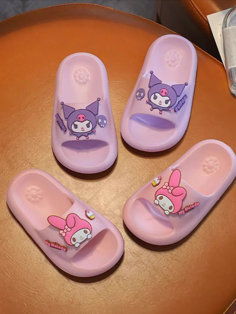 Kulomi Kids Slippers Girls 2024 New Girls Sanrio Non Slip Home Indoor Outdoor Wear Sandals Summer