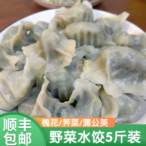 素馅野菜水饺槐花饺子速食冷冻蒲公英商用半成品学生速冻面点食品
