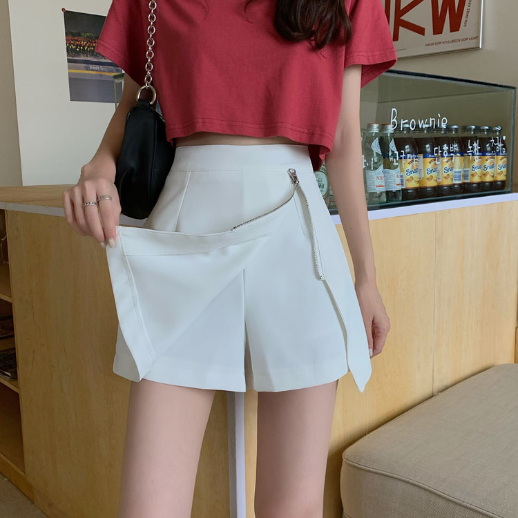 Real price ~ New Korean slim A-line skirt with irregular split and high waist skirt for women