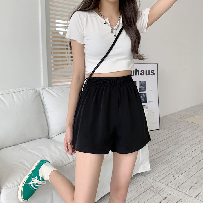 Real price ~ 2021 summer new high waist slim loose straight wide leg casual shorts