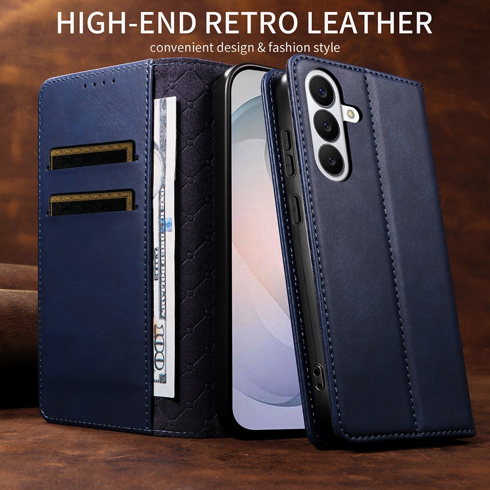 【高端磁吸皮套】适用三星S24Ultra 5G手机壳商务高级感翻盖FE防爆S24+plus保护套S9280钱包插卡男女全包防摔