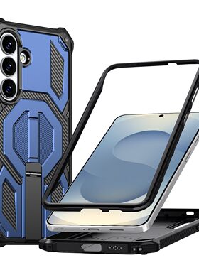 三防军工防摔壳]galaxy三星S25ultra 5G磁吸手机壳带支架套S25+/FE磨砂防撞高级全包四角加厚S9380保护套男女