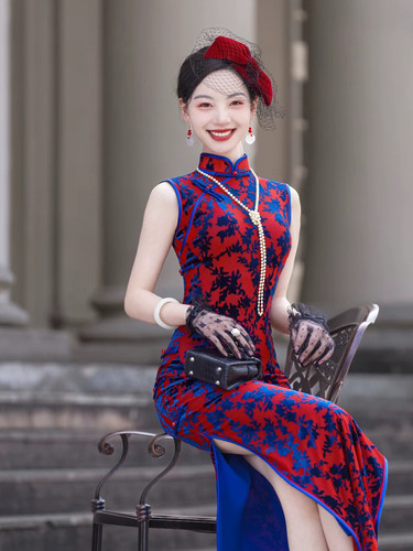 旗袍2026新款高端气质优雅修身显瘦长款舞台演出服礼仪旗袍
