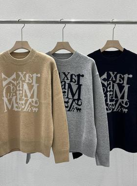 EverUnique秋冬新款女装羊毛字母经典百搭宽松毛衣QX-3518