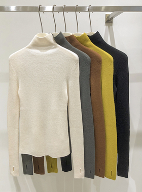 EverUnique10%山羊绒 90%羊毛无缝一线成衣指洞针织衫SL-2509