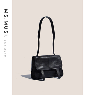 195336 暮思小姐真皮邮差包单肩斜挎百搭女包腋下包 MISS MUSI