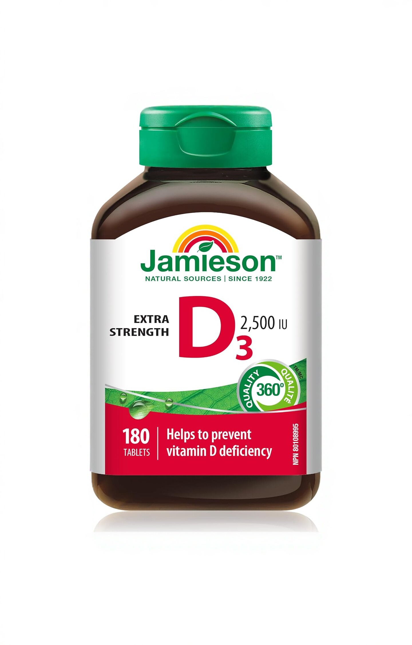 Jamieson健美生特强D3维生素2500IU高含量骨质疏松180片补钙