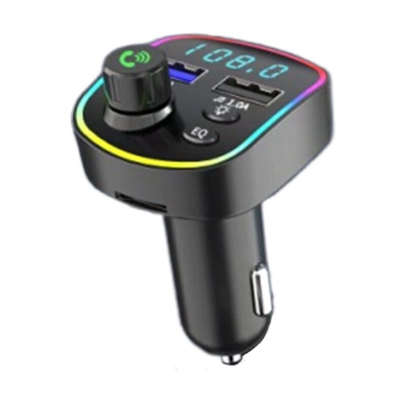 Q2车载蓝牙MP3播放器氛围灯FM发射器电话免提3.1A双USB车载充电器