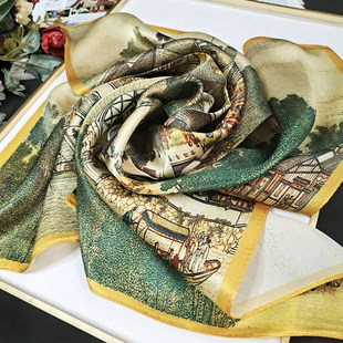 微瑕真丝小方巾桑蚕丝小丝巾空姐夏季职业儿童春秋小领巾杭州丝绸