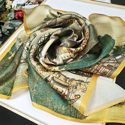 小方巾桑蚕丝欧美风女夏季