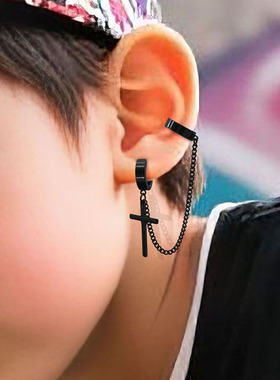 儿童无耳洞耳夹耳环街舞走秀表演耳饰磁吸耳钉嘻哈潮酷男童免打孔