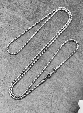 环环相扣十字圆锤钛钢项链男女简约个性潮流时尚嘻哈朋克吊坠配链