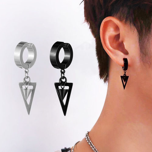 无耳洞三角形耳夹耳环痞帅男生