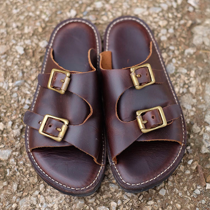 LEATHER森手工拖鞋头层牛皮