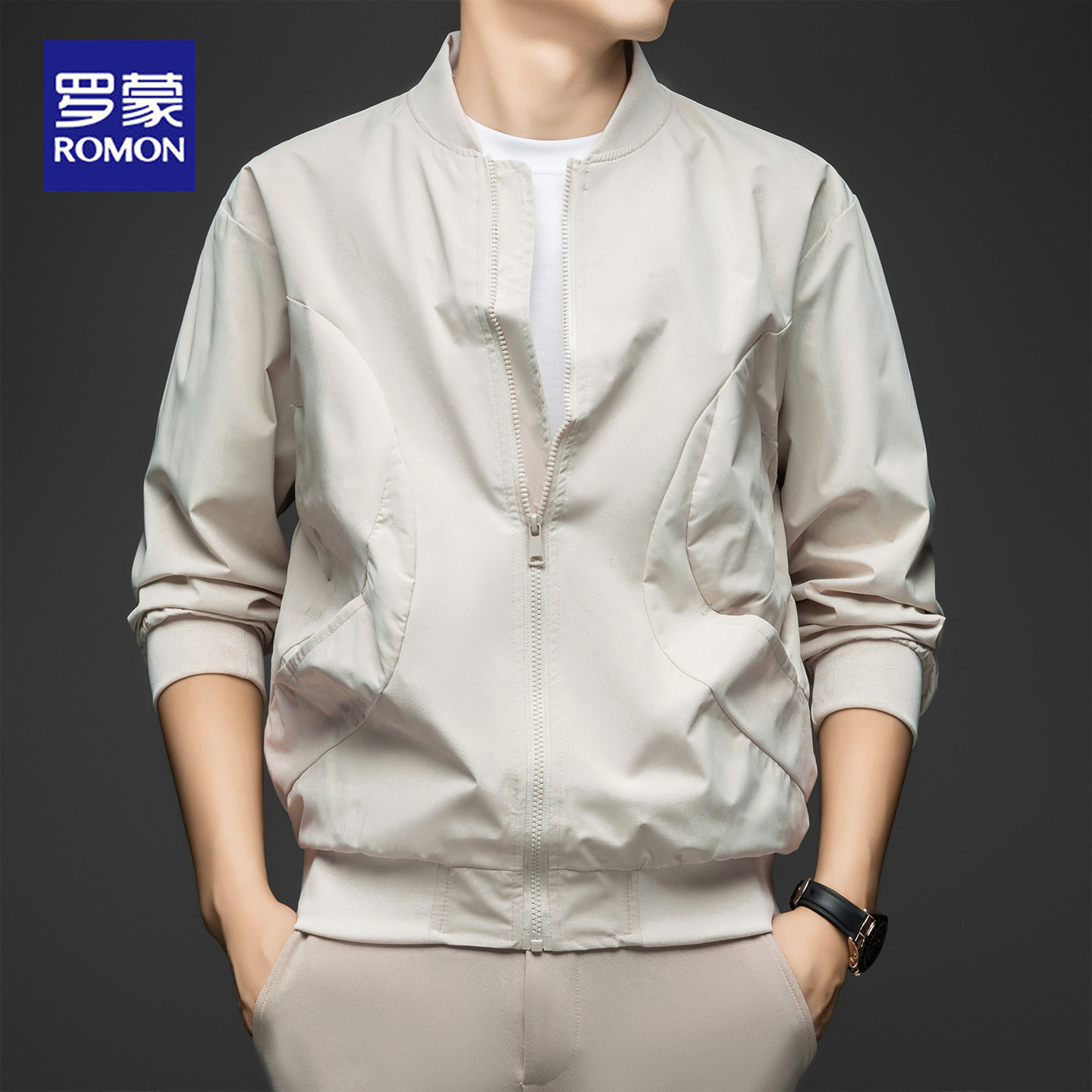 罗蒙2025新款棒球服外套男款春秋高级感飞行员夹克潮牌百搭休闲男