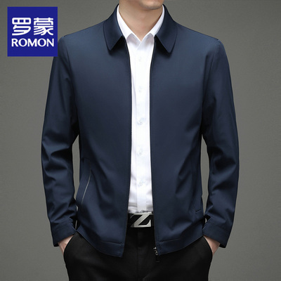 罗蒙夹克外套男春秋翻领行政干部