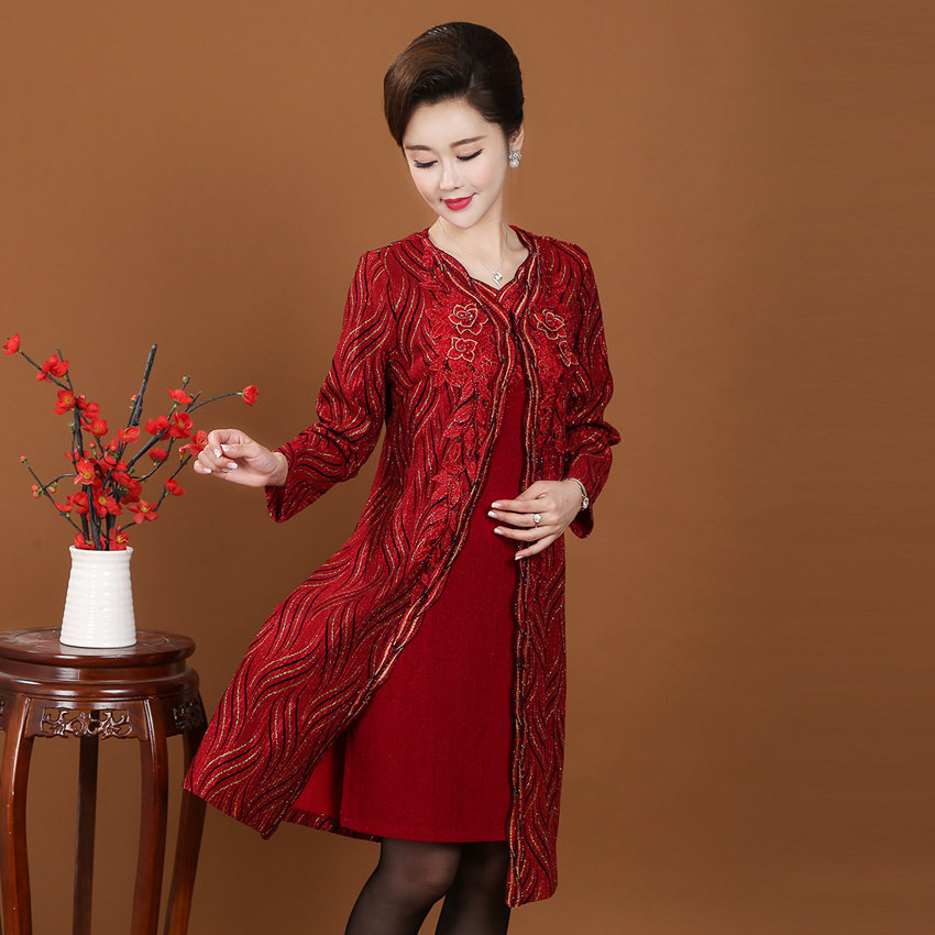 2018秋季新款婚礼妈妈装套装中年女装高贵婆婆婚宴喜宴两件套礼服