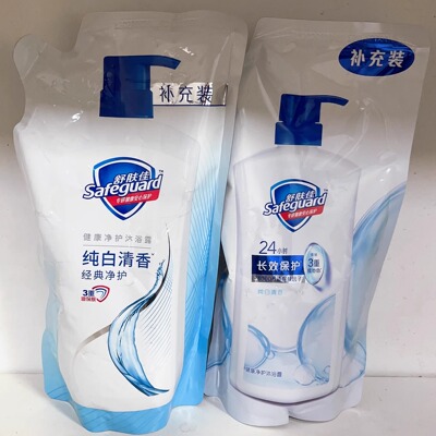 舒肤佳纯白清香沐浴露550g沐浴乳液清香经典清洁补充装袋装