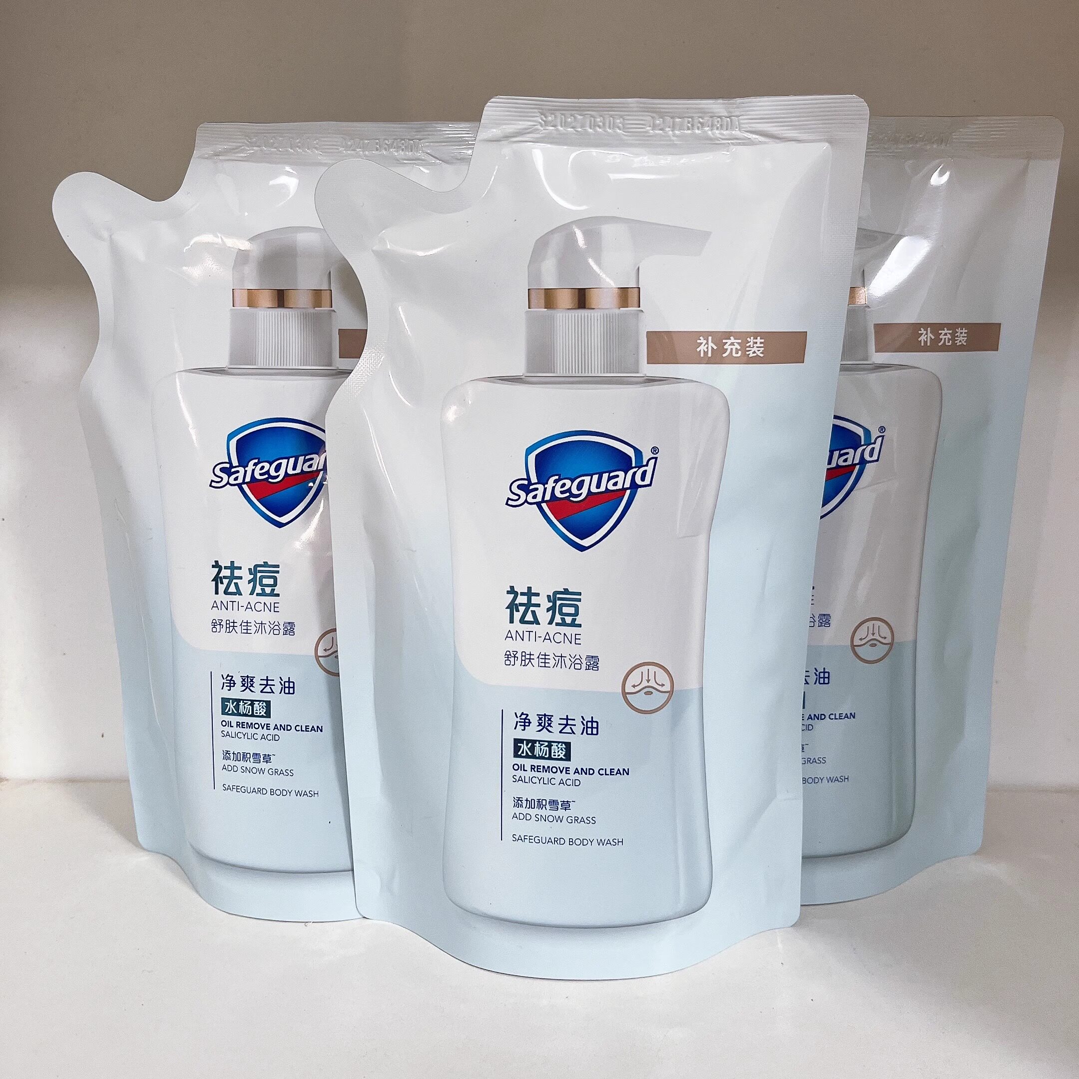 舒肤佳祛痘积雪草洁面沐浴露240克净爽去油沐浴乳补充家庭袋装
