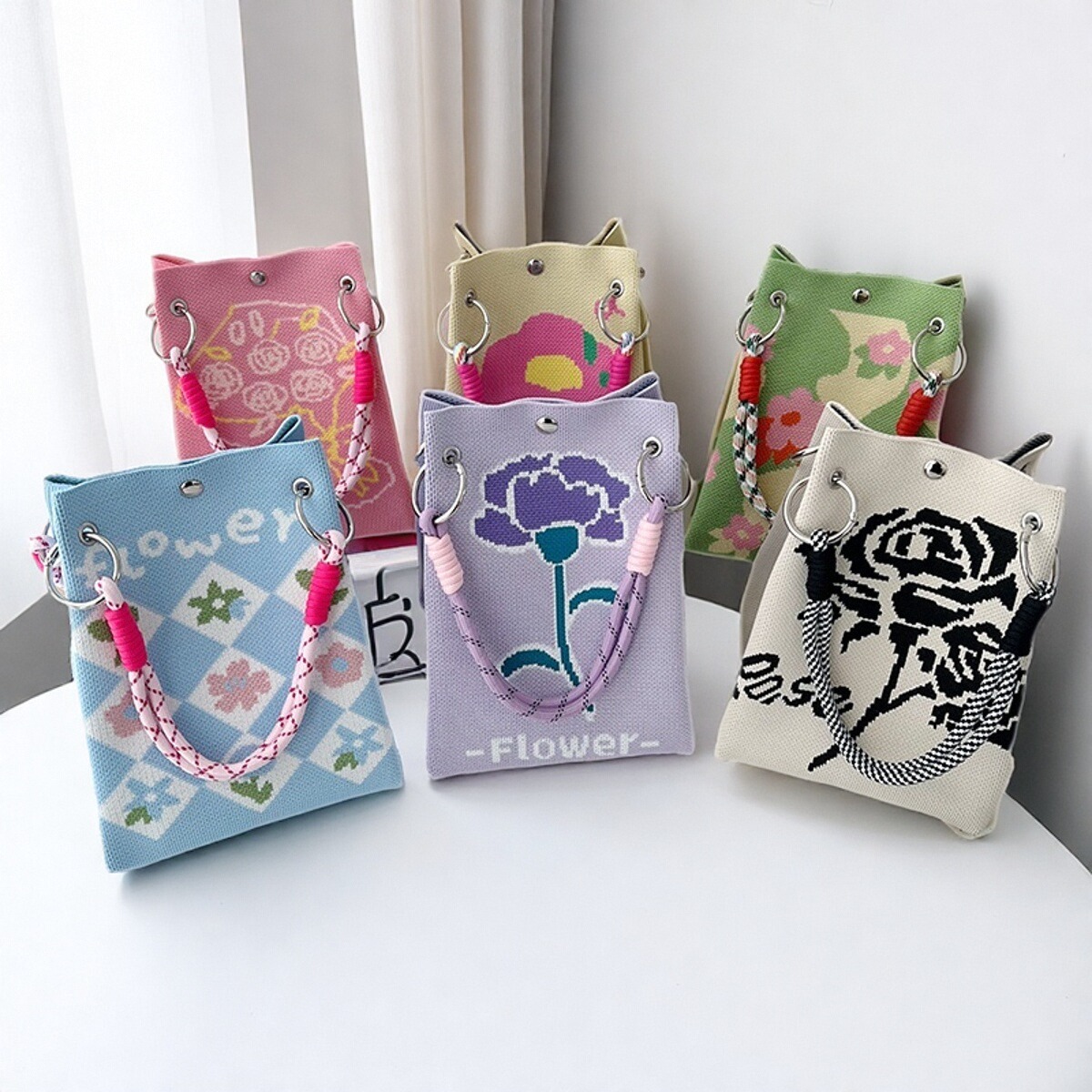 新款百搭卡通图案托特包女小众