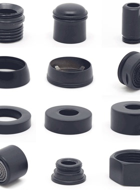 黑色水龙头配件装饰盖压帽淋浴花洒遮丑盖起泡器六角螺帽分水器