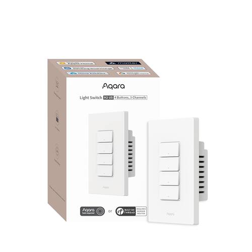 代购Aqara智能 Light Switch H2 2合1 Neutral4个按键3 Channels