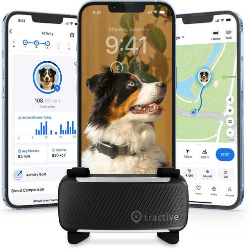 Tractive Smart Dog GPS Tracker 心率和呼吸吠叫监测狗狗追踪器