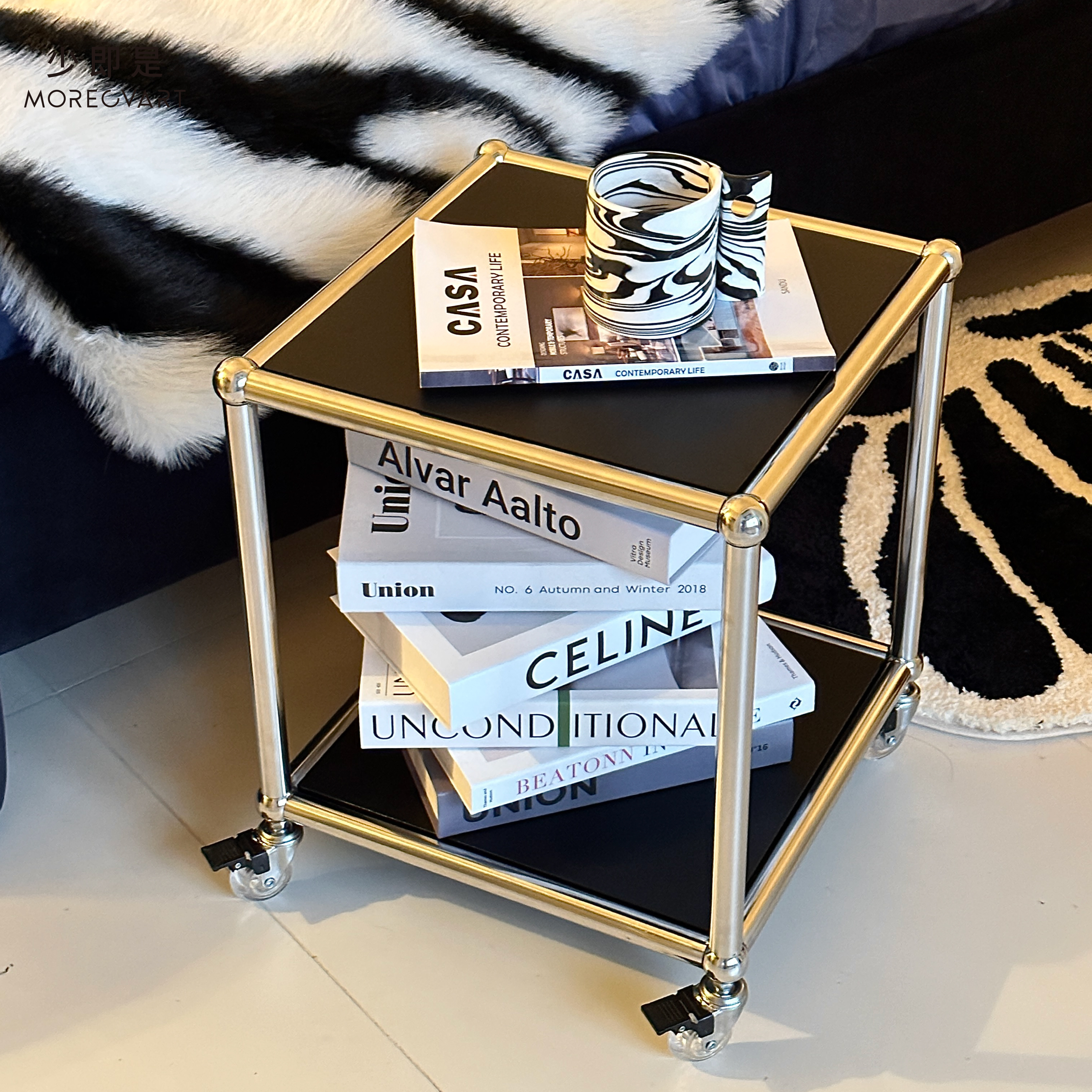 中古风茶几边几角几客厅沙发边柜床头柜可移动小户型不锈钢收纳柜,住宅家具,移动边几/推车,淘宝优惠券,粉丝福利购,淘宝优惠卷