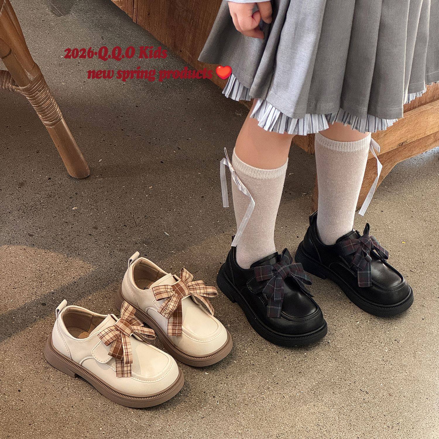 2026春季新款韩版小女孩时尚洋气蝴蝶结小皮鞋女童百搭休闲单鞋,童鞋/婴儿鞋/亲子鞋,皮鞋,淘宝优惠券,粉丝福利购,淘宝优惠卷