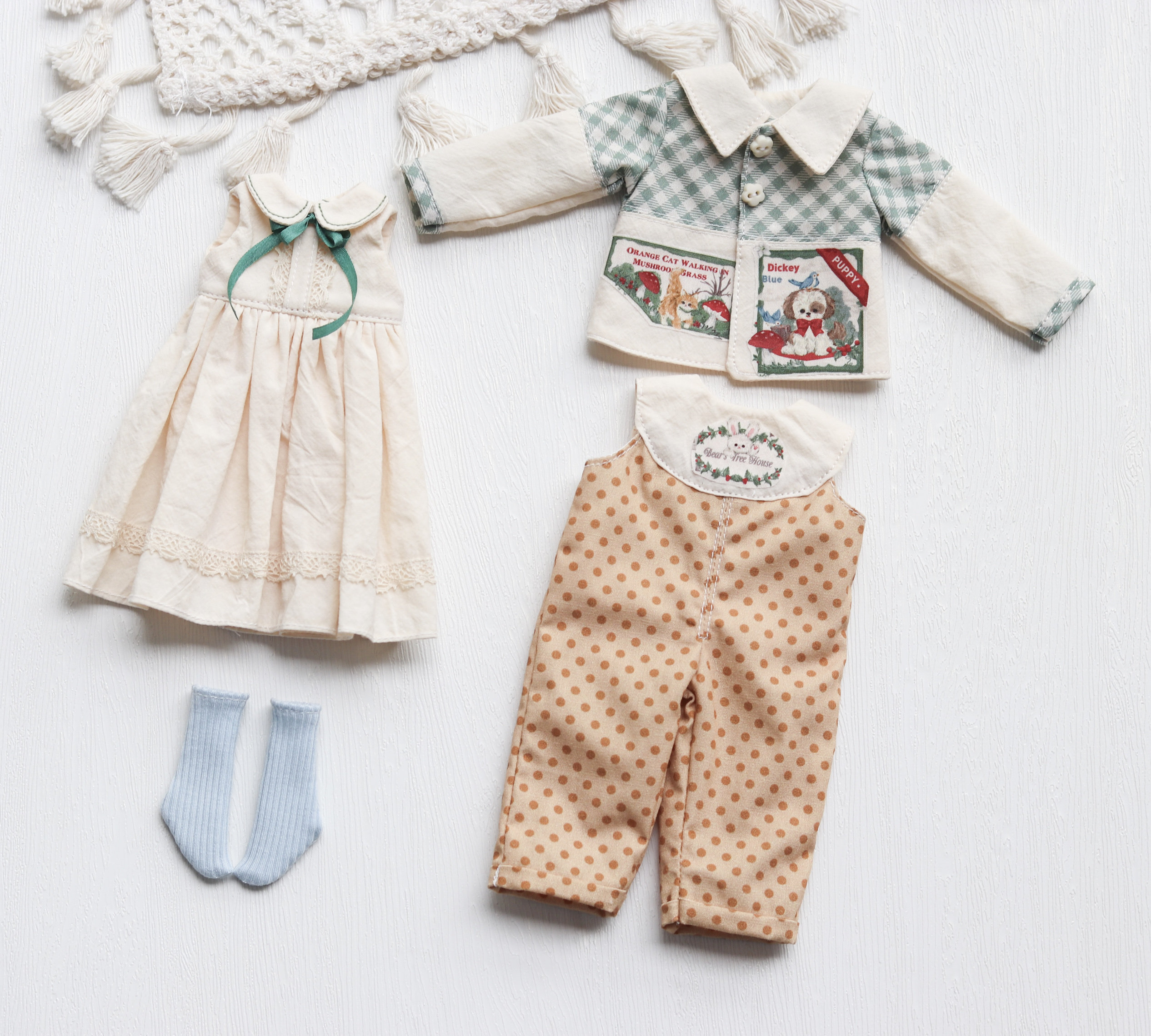 【不想长大的木木】24秋 森系绿色blythe小布娃衣 ob24可穿套装,模玩/动漫/周边/娃圈三坑/桌游,OB娃衣,淘宝优惠券,粉丝福利购,淘宝优惠卷