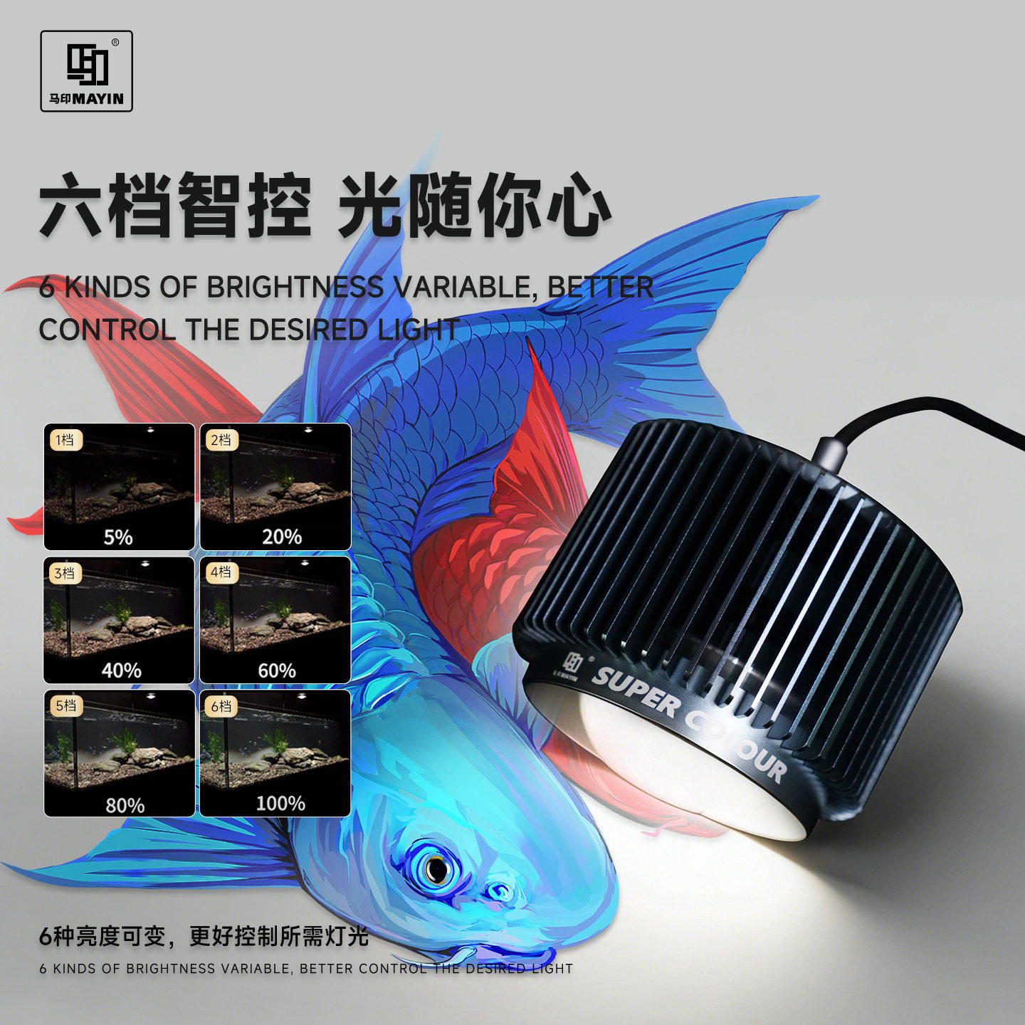 马印吉罗鱼缸LED全光谱增艳灯图片