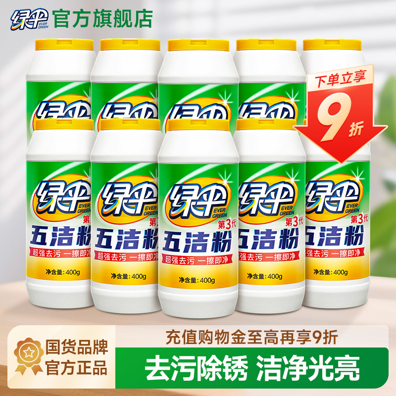 绿伞去污五洁粉不锈钢清洁剂10瓶