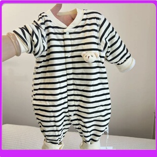 婴儿棉衣40g夹棉连体衣秋冬保暖哈衣长袖衣服宝宝无骨爬服衣服