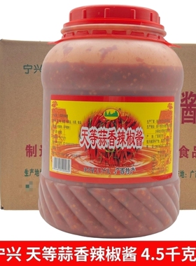 广西特产宁兴天等蒜香辣椒酱桶装4.5kg 特辣蒜蓉味餐饮商用辣酱