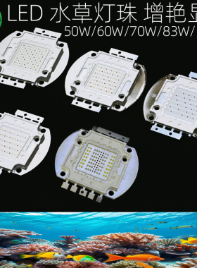 LED50W60W70W83W100W增艳显色大功率鱼缸海水灯光源水草水族灯珠