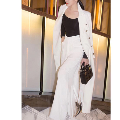 欧美秋冬复古休闲炸街chic西装气质名媛小众设计高级感风衣外套女